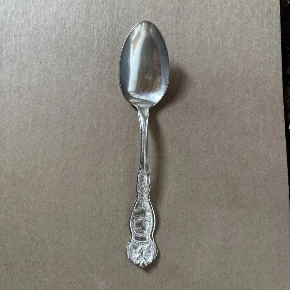 Wm Rogers & Sons AA Spoon Florida Eagle & State Seal Vintage Silver Plate